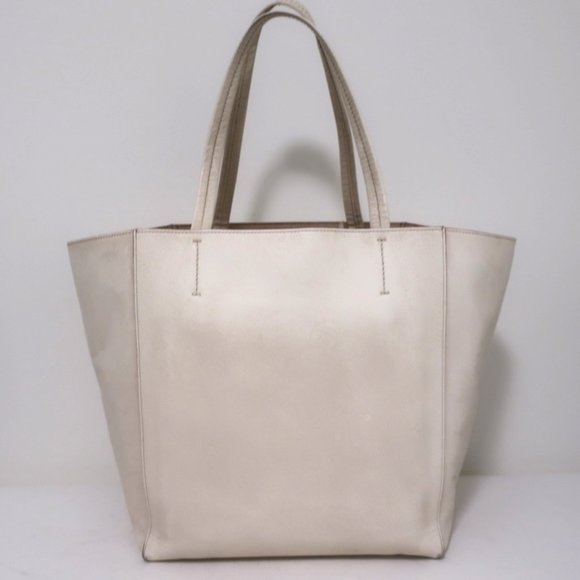 CELINE PHANTOM CABAS TOTE CREAM GRAINED LEATHER - Picture 6 of 12